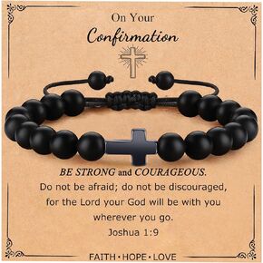 Cross Bracelet for Women Men Christian Faith Religous Jewelry Inspirational Prayer Catholic First Communion Baptism Confirmation Easter Gifts for Daughter Granddaughter Son Grandson
