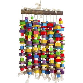 Extra Large Bird Parrot Chewing Toy-Multicolored Natural Wooden Blocks Bird Tearing Toys Suggested for Macaws Cockatoos,African Grey and a Variety of Amazon Parrots(X- Large)