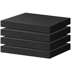 6 PCS Pick Apart Foam Insert- 16 X 12 X 2 Inch Pluck Pre-Cubed Foam Tray Pick and Pluck Foam Sheets- Black (6pcs)