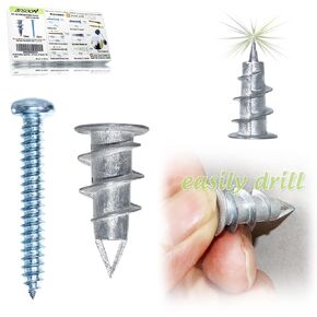 Self-Drilling Hollow Metal Stud Wall Anchors with Screw Kit for Drywall Heavy Duty, -25 Heavy Duty Wall Anchor, 25 Tapping Mount Screws, 6 D Ring Picture Hangers