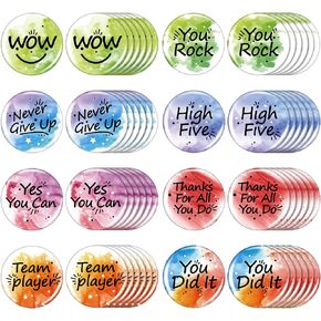 120 Pcs Reward Button Pins Mini Round Recognition Encouragement Pins Positive Incentive Motivational Appreciation Award for Kids Students Good Job Button Team Award for Employees Workers