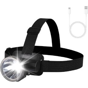 LED Rechargeable Lightweight Mini Headlamp,500 Lumen Bright Head Lamp With 2 Modes,IPX5 Waterproof USB Headlight with Adjustable Headband, Outdoor Portable light for Hiking Running Camping Gear