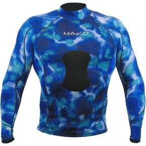 Wetsuit Shirt Spearfishing Blue Camouflage Rashguard Long Sleeve - 1.5mm
