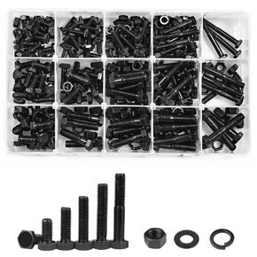 705 pcs Metric Bolt and Nut Set - M6/M8/M10/M12 Grade 8 Heavy Duty Hexagon Bolts and Nuts Assortment Kit with Yellow Zinc Plated Coating,includs 15 Common Sizes