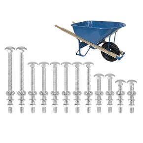 Wheelbarrow Handles Replacement Kit for 5/16 Stainless Nuts and Bolts 4", 3", 2-1/2" and 1" Wheelbarrow Parts, Wheel Barrow Handles - 12-Pack