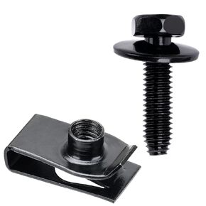 OAUTOO 10Sets M6-1.0 Bolts & U-Nuts