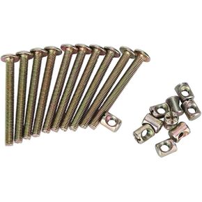 10 Pack M6 X 60mm Barrel Bolt Nuts, Chazcool Cross Dowel Set for Furniture Cots Beds Chair Crib Spare Connector Parts(60mm)