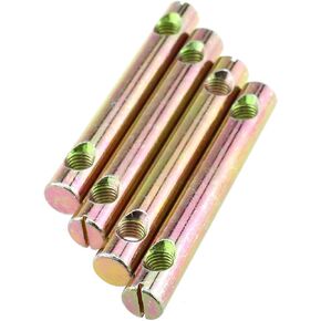 4PCS M8 Barrel Nut 2 Hole Cylindrical Cross Pin Slotted Nut 12x90 Suitable for Assembling Bed and Cot and Flat Furniture