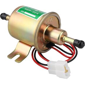 12V Electric 1/4 Fuel Pump Universal Low Pressure Transfer Inline Fuel Pump for Motorcycle Carburetor Lawn Mower Gas Diesel Engine 2.5-4psi HEP-02A