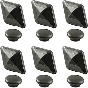XGNG 120PCS Black Spike Rivet Pyramid Rapid Rivet Studs Square Punk Spikes Leathercraft Decoration