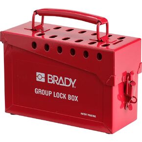 Brady - 65699 Portable Group Lock Box, Metal,Red