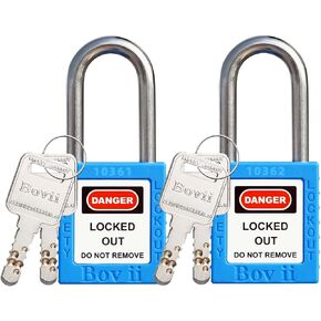 أقفال Loto -2 قفل قفل أزرق، مفتاحان مختلفان، مفتاحان لكل قفل، قفل Lagout متوافق مع OSHA. in Kuwait