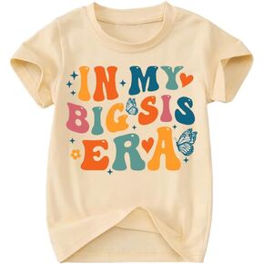 Toddler Big Sister Tee in My Big Sis Era Graphic T-Shirt Big Sis Announcement Crewneck Shirts Sibling Reveal Tops