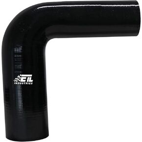 ID 3" to 4", Leg Length 8" (203mm) 90 Degree Reducer Silicone Hose, 4-Ply Reinforced Universal Silicone Radiator Elbow Coupler for Intake/Turbo/Intercooler Pipe