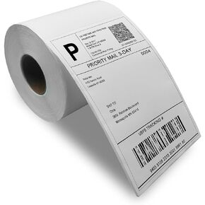 Thermal Shipping Labels, 4x6 Thermal Labels, Roll, Perforated and Strong Adhesive, Commercial Grade, Pack of 500