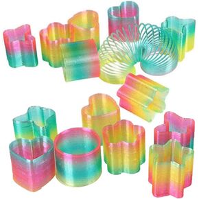 Liberty Imports 24 PCS Mini Rainbow Magic Springs Multi-Shape Assortment in Bulk for Birthday Party Favors, Prize, Goodie Bag Fillers (2 Inches)