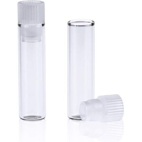 قارورة شل 1 مل، زجاج شفاف بقاعدة مسطحة، 8 * 30 مم، قابس PE 8 مم، شفاف، 200 قطعة/عبوة in Kuwait