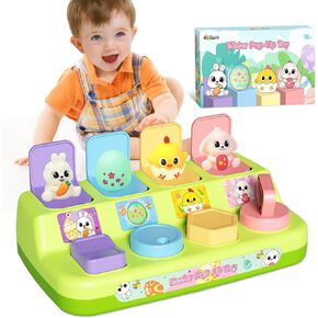 Easter Pop Up Toys for Toddlers, Toddler Toys for Easter Bakset Stuffers, Early Educational Toys, Interactive Pop Up Easter Toys, Easter Toddler Toys for Boys and Girls Age 18+ Months