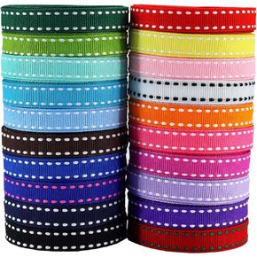 3/8" White Jump Point Grosgrain Ribbons, Perfect for Gift Wrapping Crafts Party Wedding Birthday Decoratio, DIY Crafts Bow Hair Headband Accessories Assorted Ribbon 40yd(20x2yd)