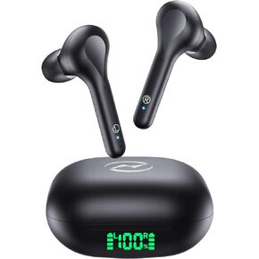 Wireless Earbuds Noise Cancelling 4 Mic Clear Call Bluetooth Headphones Wireless Charging Case LED Display Lightweight Stereo Earphones in Ear Buds 64H Playtime for iPhone Android Cell Phones Sport TV in Kuwait