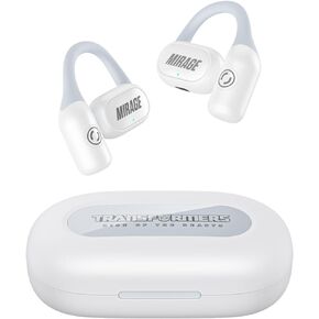 Transformers TF-T13 Open Ear Headphones Wireless 5.4 Bluetooth Sport Earbuds with Ear Hooks for 60Hrs Playback with HD Mic, Music Game Dual Mode Clear Call Sweat-Proof for Running Fitness White