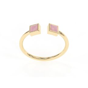 Clear Quartz Rings, 18K Gold Rings for Women Teen Girls That Don't Tarnish - Real 925 Sterling Silver Rings, Stackable, Chunky, Dainty April Birthstone Gifts (Anillos Para Mujer, Square - Size 6)