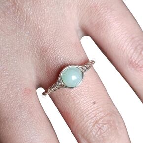 Jade ring sterling silver rings for women handmade by GRB ROY (10)