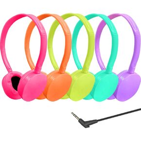 50 Pack Bulk Headphones for Classroom School Kids, Durable Wholesale Kids Headphones for Student Boys Girls Adults,Wired Headphones with 3.5mm Jack for Computer Kindle Chromebook(10 Color)
