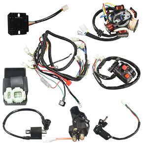 sthus 150CC GY6 Wiring Harness Wire Loom Stator CDI Switch Electrics Assembly for 4-Stroke Engine 150CC 125CC Go Kart ATV Scooter Buggy