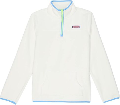 vineyard vines Girl's Harbour Fleece Glow 1/2 سحاب (الأطفال الصغار/الأطفال الصغار/الأطفال الكبار) Marshmallow XS (5-6 أطفال صغار) in Saudi Arabia