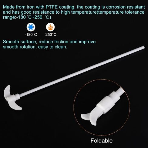 MECCANIXITY PTFE Electric Stirring Rod 350x75mm Overhead Stirrer Mixer Shaft with Foldable Paddle for Lab in Saudi Arabia