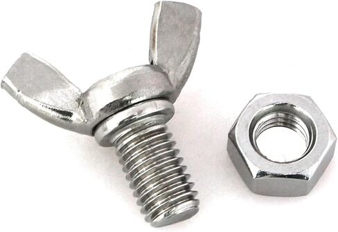 10 قطعة الفولاذ المقاوم للصدأ الجناح الترباس مسامير مع المكسرات M8-1.25x20mm اليد تشديد أدوات ضبط الترباس فراشة الجناح رئيس الإبهام مسامير in Saudi Arabia