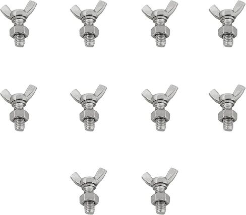 10 قطعة الفولاذ المقاوم للصدأ الجناح الترباس مسامير مع المكسرات M8-1.25x20mm اليد تشديد أدوات ضبط الترباس فراشة الجناح رئيس الإبهام مسامير in Saudi Arabia