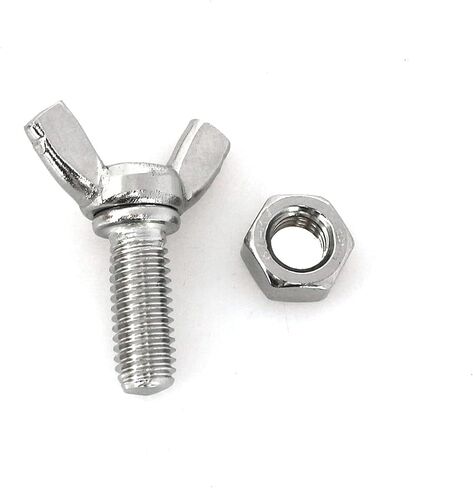 10 قطعة الفولاذ المقاوم للصدأ الجناح الترباس مسامير مع المكسرات M8-1.25x20mm اليد تشديد أدوات ضبط الترباس فراشة الجناح رئيس الإبهام مسامير in Saudi Arabia