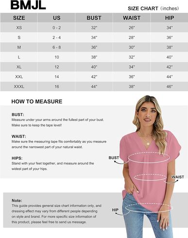 BMJL Women's Dressy Casual Blouses White Business Work Tops Petal Short Sleeve V Neck T Shirt Summer Outfits 2024 in Saudi Arabia