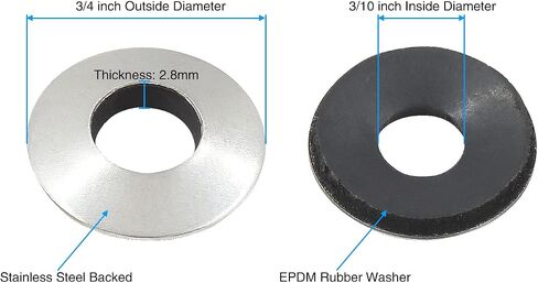 100 PCS 3/10''x3/4'' Neoprene EPDM Bonded Sealing Washer 304 Stainless Steel Neoprene Bonded Sealing Washers in Saudi Arabia