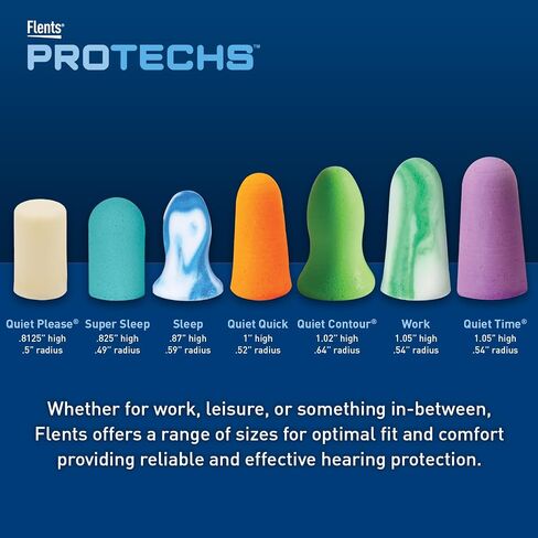 Flents Foam Ear Plugs, 40 Pair for Sleeping, Snoring, Loud Noise, Traveling, Concerts, Construction, & Studying, NRR 33, Purple, Made in The USA in Saudi Arabia
