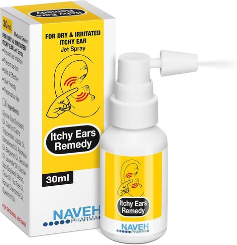 NAVEH PHARMA Itchy Ears Remedy Ear Cleaning and Itch Relief | Treats All Causes of Ear Itchiness | Jet Spray for Eczema Treatment & Clogged Ear Relief | Ear Wax Removal & Ear Drops Wash (0.5 Fl Oz) in Saudi Arabia