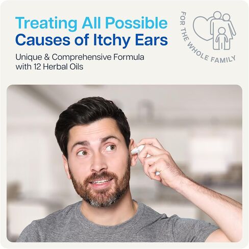 NAVEH PHARMA Itchy Ears Remedy Ear Cleaning and Itch Relief | Treats All Causes of Ear Itchiness | Jet Spray for Eczema Treatment & Clogged Ear Relief | Ear Wax Removal & Ear Drops Wash (0.5 Fl Oz) in Saudi Arabia