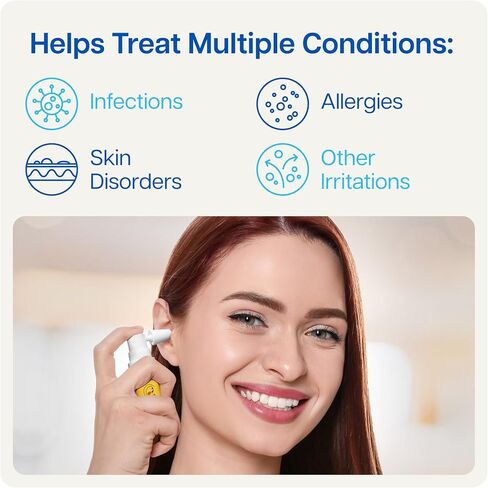 NAVEH PHARMA Itchy Ears Remedy Ear Cleaning and Itch Relief | Treats All Causes of Ear Itchiness | Jet Spray for Eczema Treatment & Clogged Ear Relief | Ear Wax Removal & Ear Drops Wash (0.5 Fl Oz) in Saudi Arabia