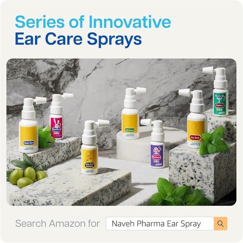 NAVEH PHARMA Itchy Ears Remedy Ear Cleaning and Itch Relief | Treats All Causes of Ear Itchiness | Jet Spray for Eczema Treatment & Clogged Ear Relief | Ear Wax Removal & Ear Drops Wash (0.5 Fl Oz) in Saudi Arabia