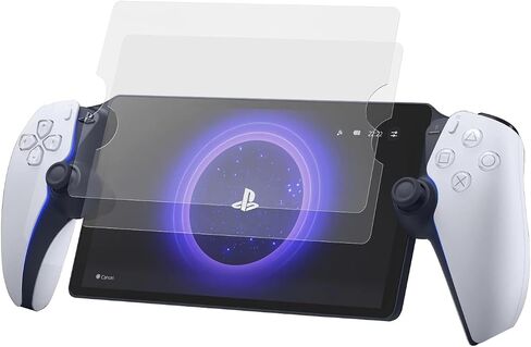 واقي شاشة من الزجاج المقسى مكون من قطعتين لمشغل PlayStation Portal Remote Player، واقي شاشة شفاف عالي الدقة لبوابة PS5، مضاد للخدش، مضاد لبصمات الأصابع، حافة مستديرة in Kuwait