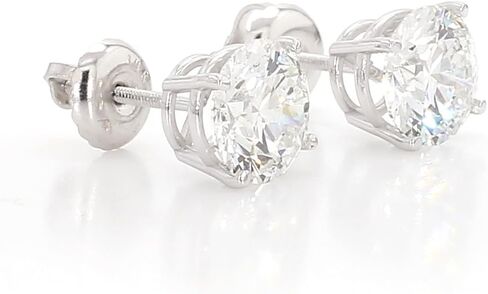 14K White Gold 2 Carat TW IGI Certified Lab Grown Diamond Solitaire Stud Earrings for Women - 4 Prong Secure Screw Back - Wedding Engagement Jewelry Gift for Her, Birthday, E-F Color, VVS-VS Clarity in Saudi Arabia