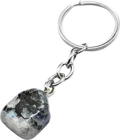 Rainbow Moonstone Crystal Car Key Holder - Crystals and Healing Stones Car Keys Keychain for Gift for Christmas Stockings Stuffers for Women Men Teen Kids (Tumbled Crystal Keychain) in Saudi Arabia