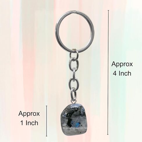 Rainbow Moonstone Crystal Car Key Holder - Crystals and Healing Stones Car Keys Keychain for Gift for Christmas Stockings Stuffers for Women Men Teen Kids (Tumbled Crystal Keychain) in Saudi Arabia