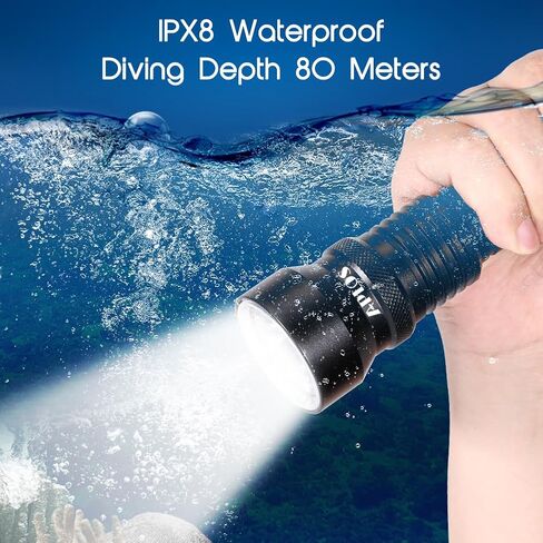 APLOS AP15 1500LM Diving Flashlight with 5 Modes, IPX8 Waterproof Professional Dive Light in Kuwait