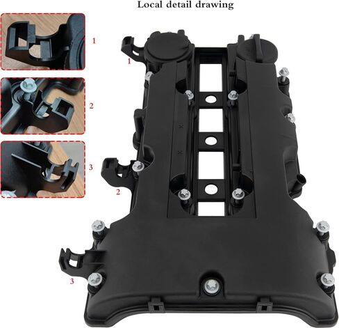 غطاء صمام المحرك 55561426 استبدال # 55573746 25198498 264-968 مناسب لـ 2011-2019 Chevy Cruze Sonic Volt Trax Buick Encore Cadillac ELR 1.4L Turbo + (مع مسامير الحشيات وغطاء حشو الزيت) in Kuwait