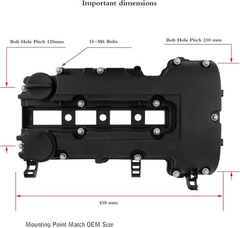 غطاء صمام المحرك 55561426 استبدال # 55573746 25198498 264-968 مناسب لـ 2011-2019 Chevy Cruze Sonic Volt Trax Buick Encore Cadillac ELR 1.4L Turbo + (مع مسامير الحشيات وغطاء حشو الزيت) in Kuwait