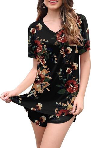 DB MOON Womens Pj Sets 2 Piece Lounge Sets Cute Short Pajamas With Pockets Sleep Wear in Saudi Arabia