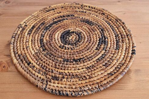ركيزة أفريقية صغيرة منسوجة يدويًا - ركيزة من ألياف الموز - مصنوعة يدويًا في رواندا - 8 بوصات، AT042 in Kuwait
